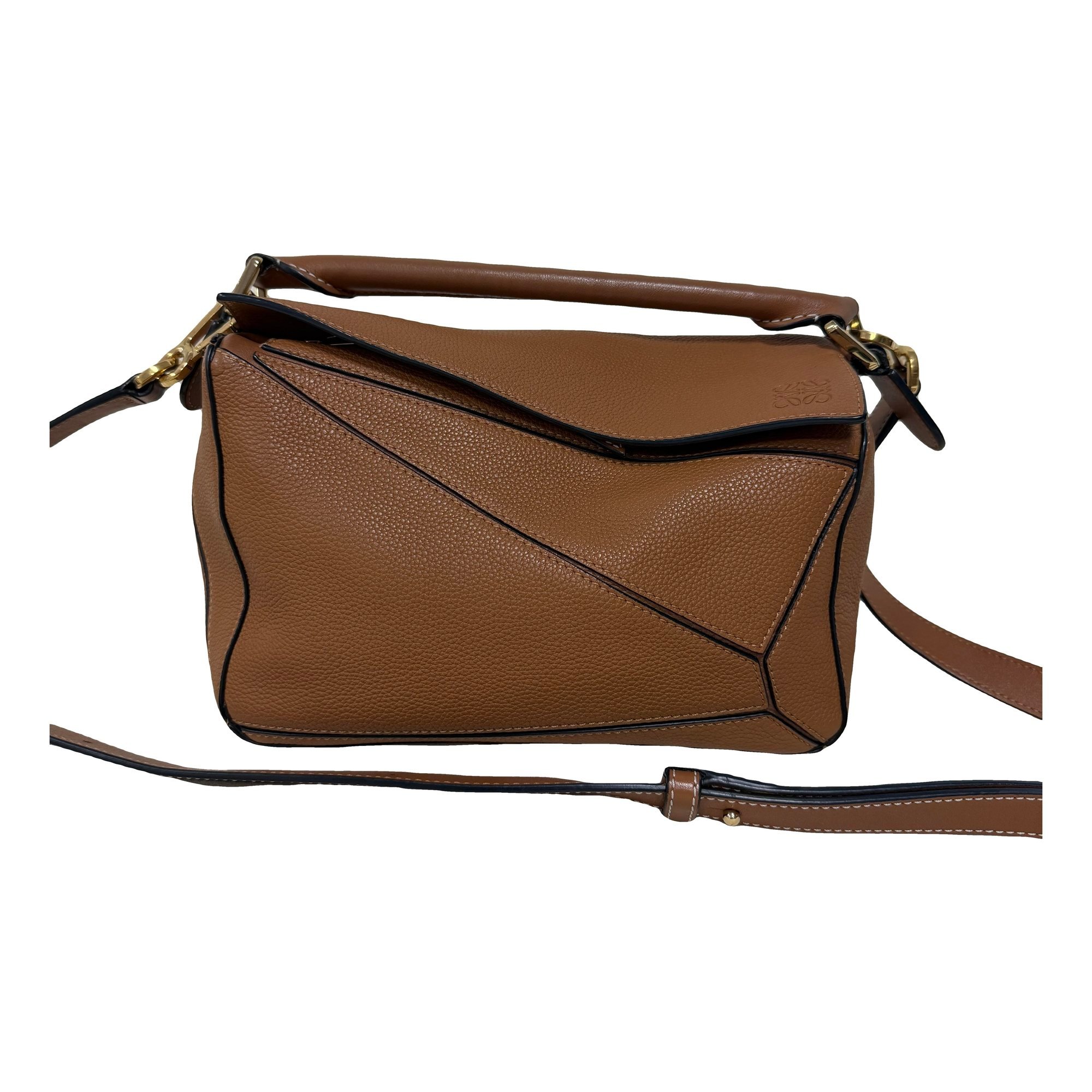 Puzzle leather handbag