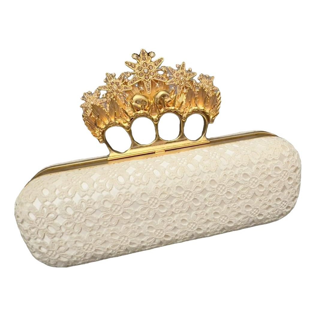 Knuckle leather clutch bag