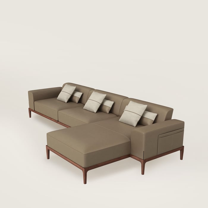 Étoupe Sofa Sellier 2-seater With Lounge Chair