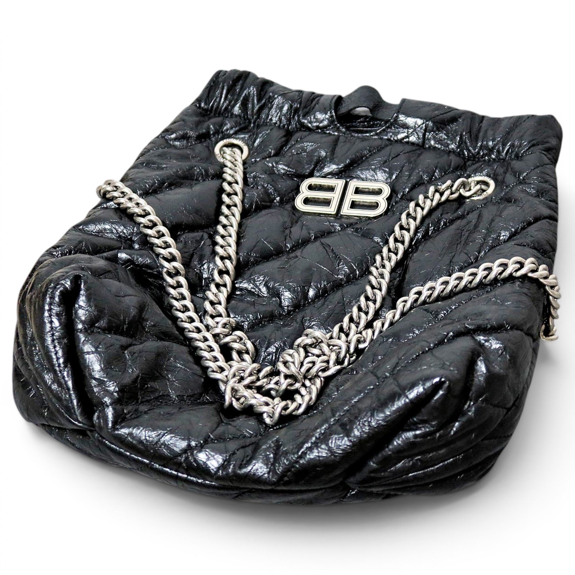 Crush leather tote