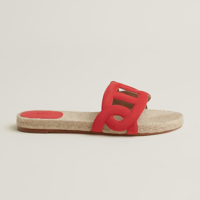 Rose Vermillon Espadrilles Famosa