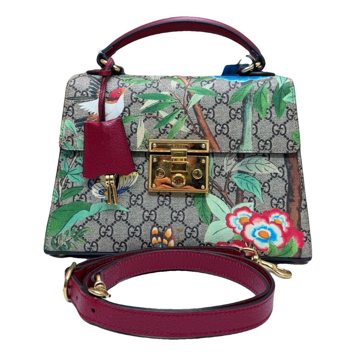 Padlock leather handbag