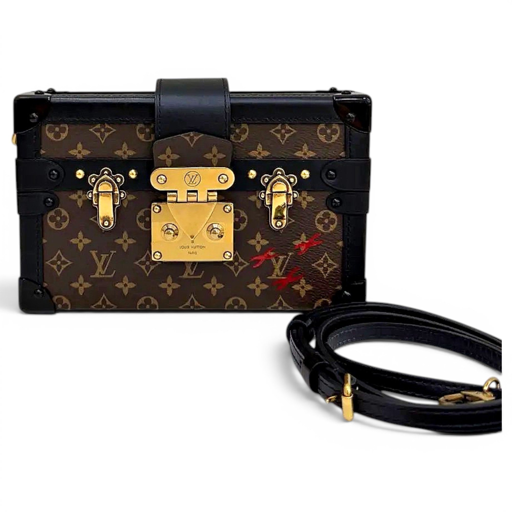 Petite Malle vinyl crossbody bag