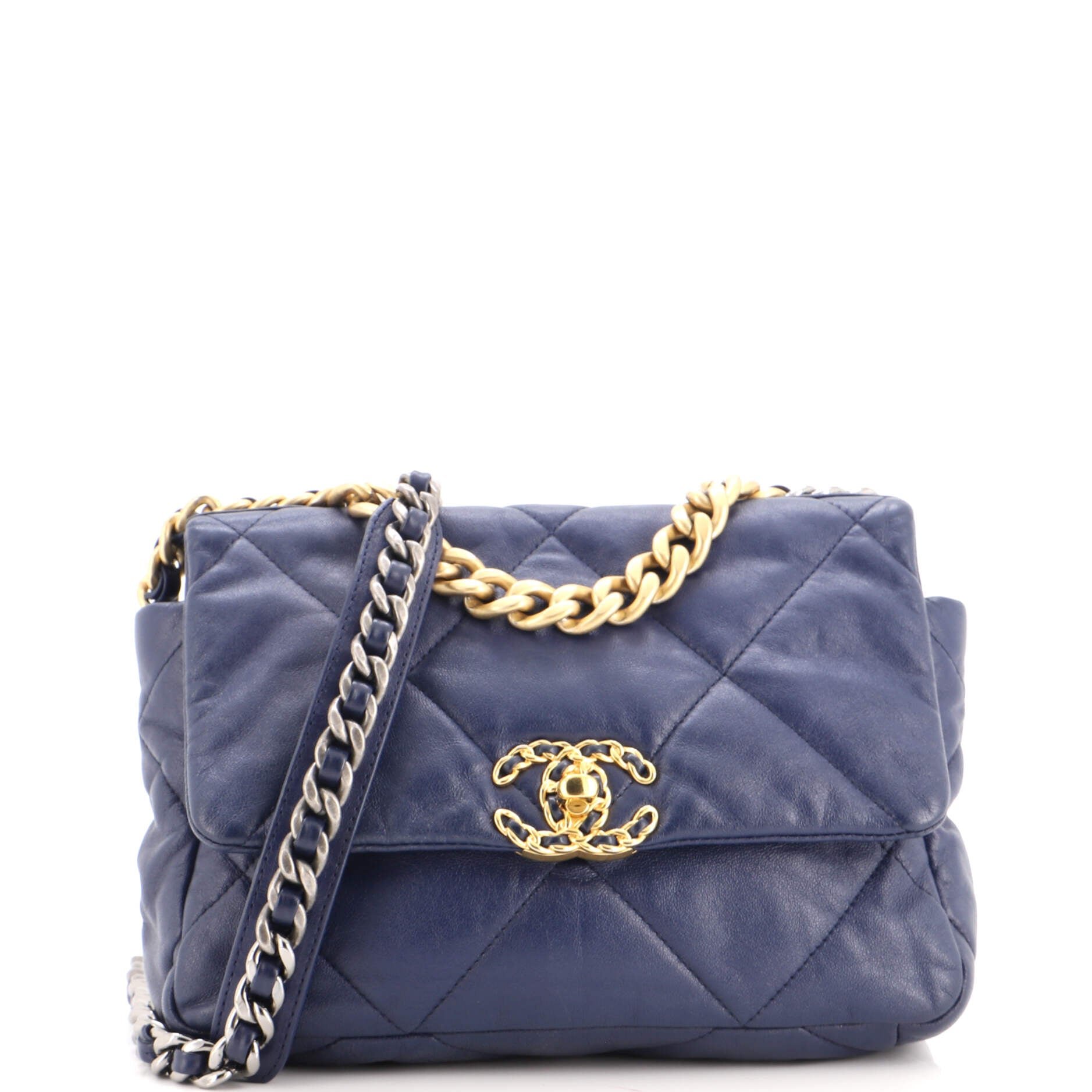 19 Flap Bag Quilted Leather Medium