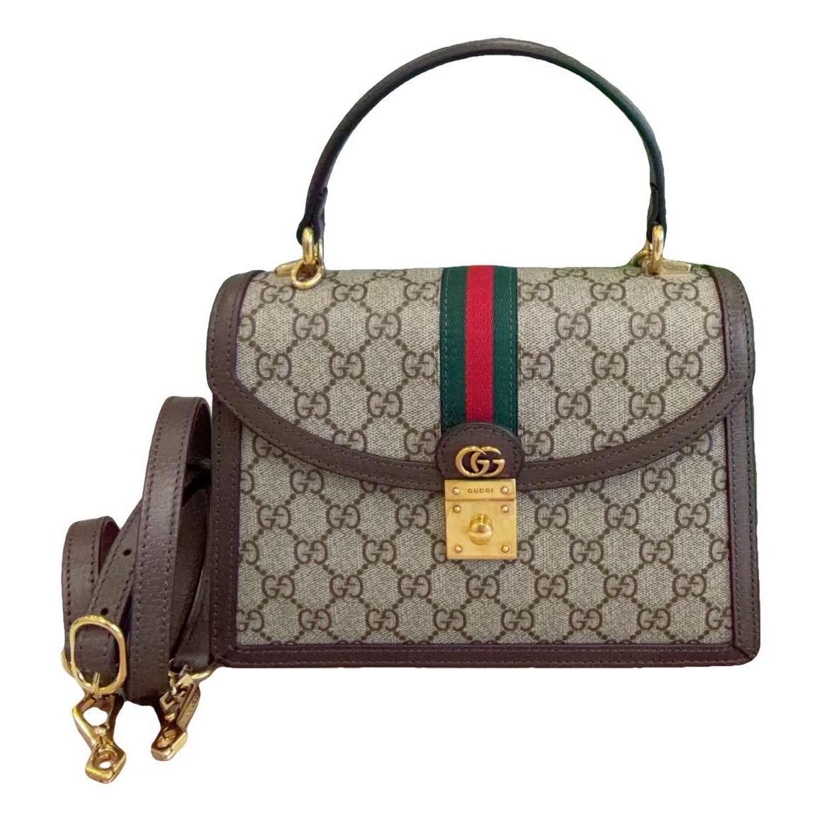 Ophidia Flap Top Handle leather tote