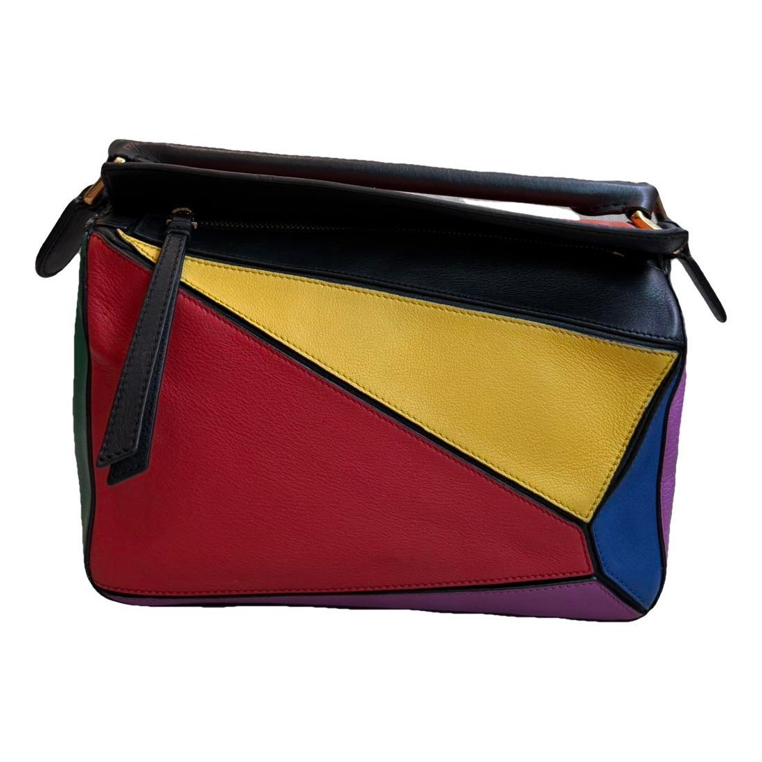 Puzzle leather handbag
