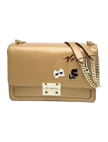 Karl Lagerfeld Saffiano Leather Shoulder Bag