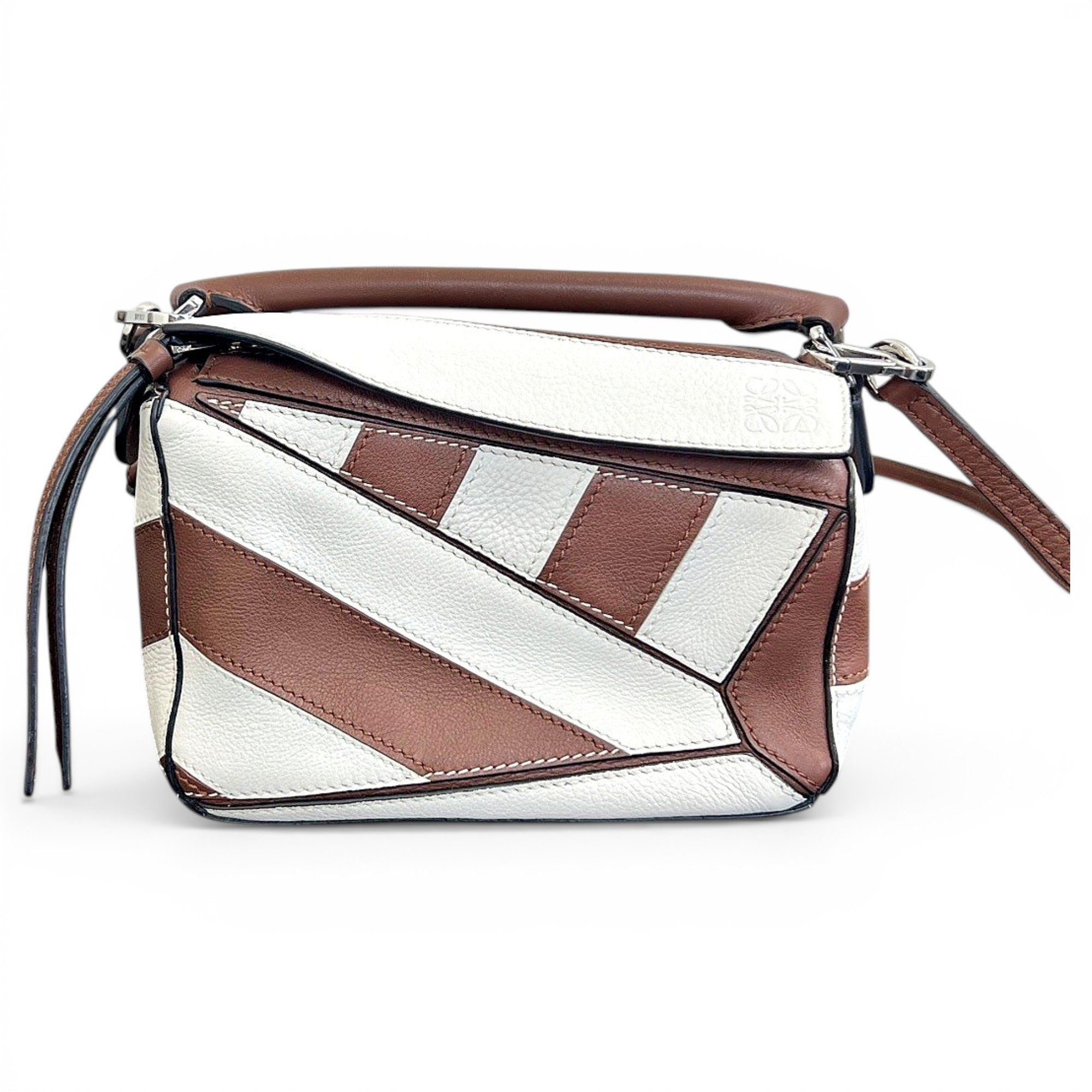 Puzzle leather handbag