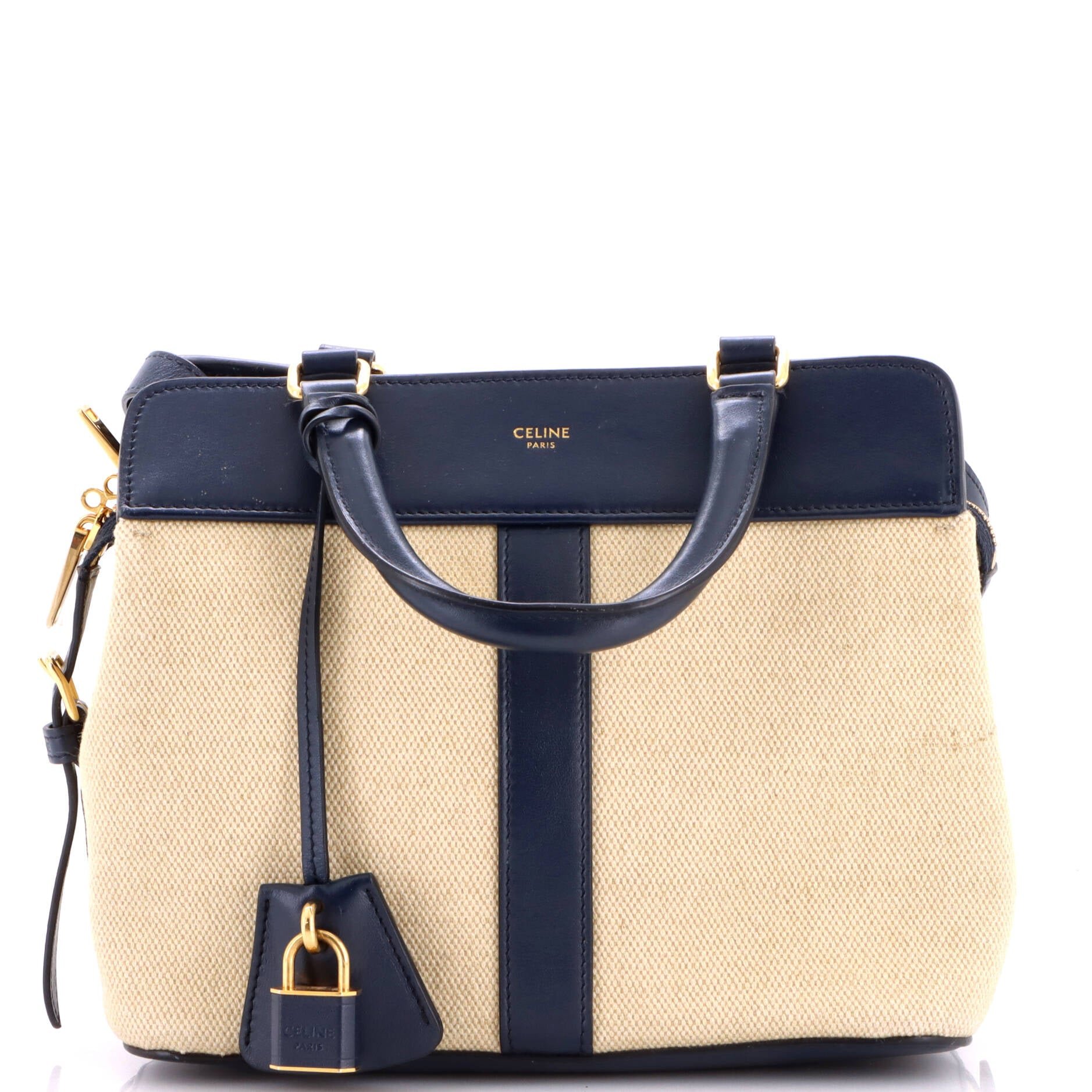 Cabas de France Tote Canvas with Leather Small