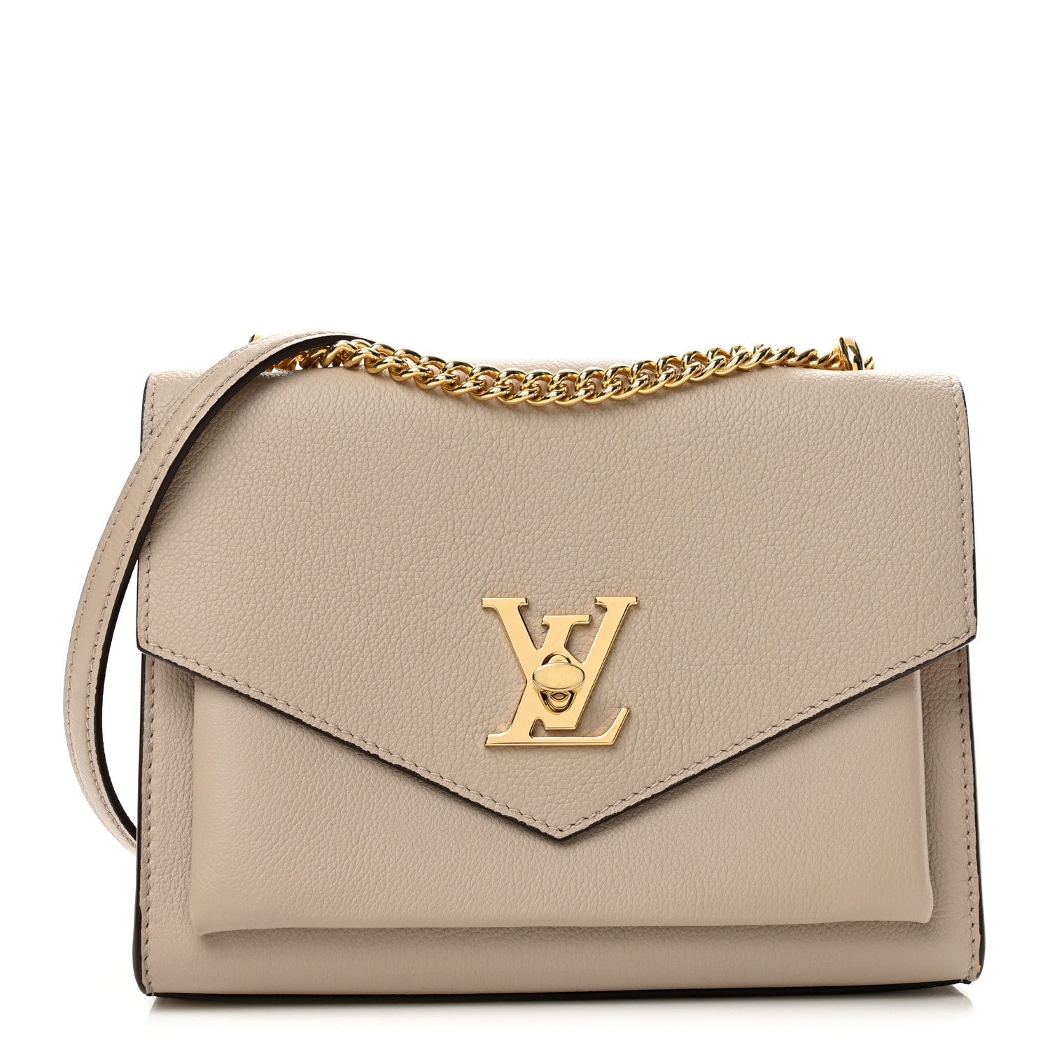 Louis Vuitton Louis Vuitton Soft Calfskin Mylockme Chain Bag BB Greige