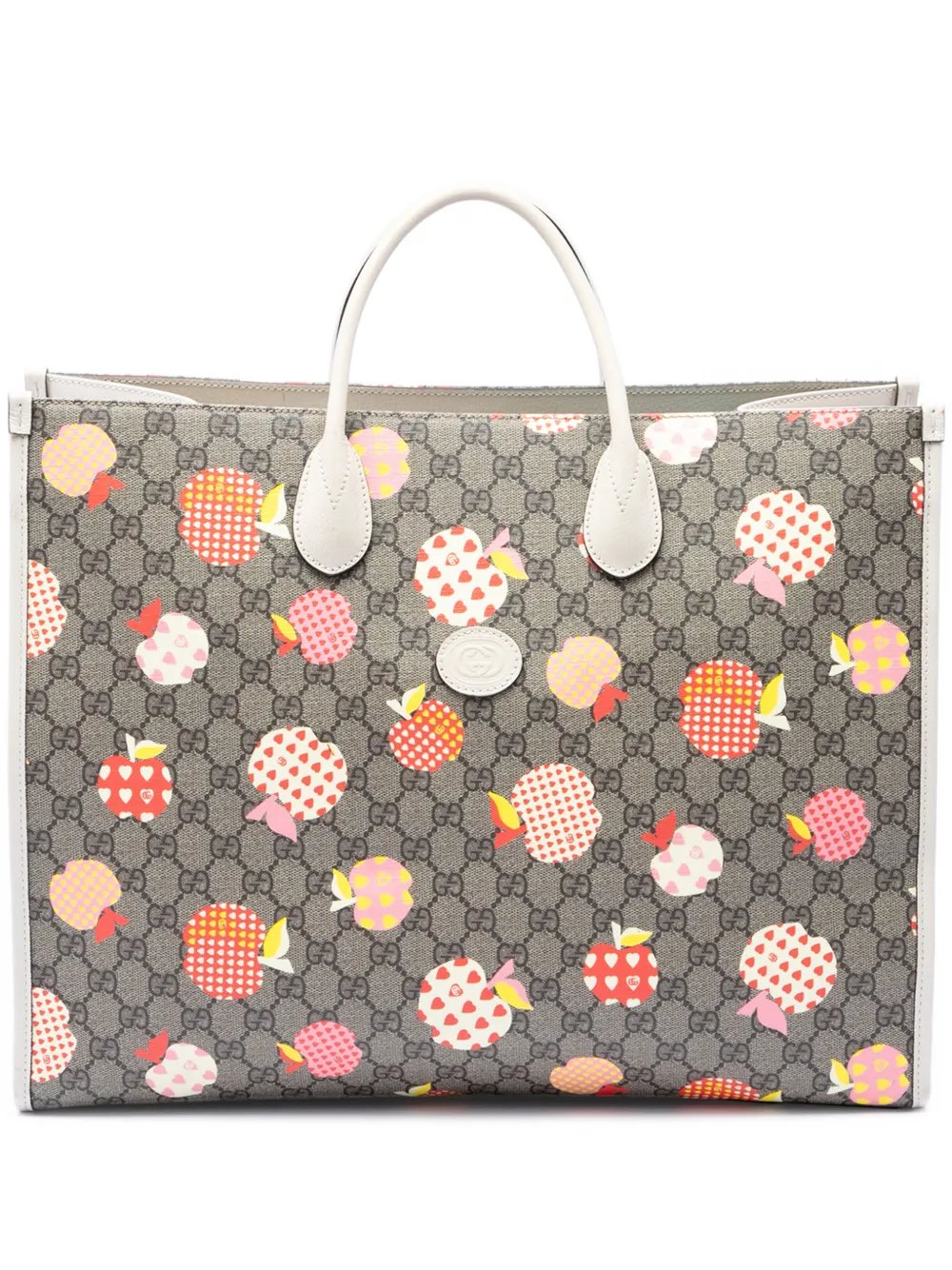 2016-2026 Large GG Supreme Les Pommes Apple and Heart Interlocking G Tote satchel