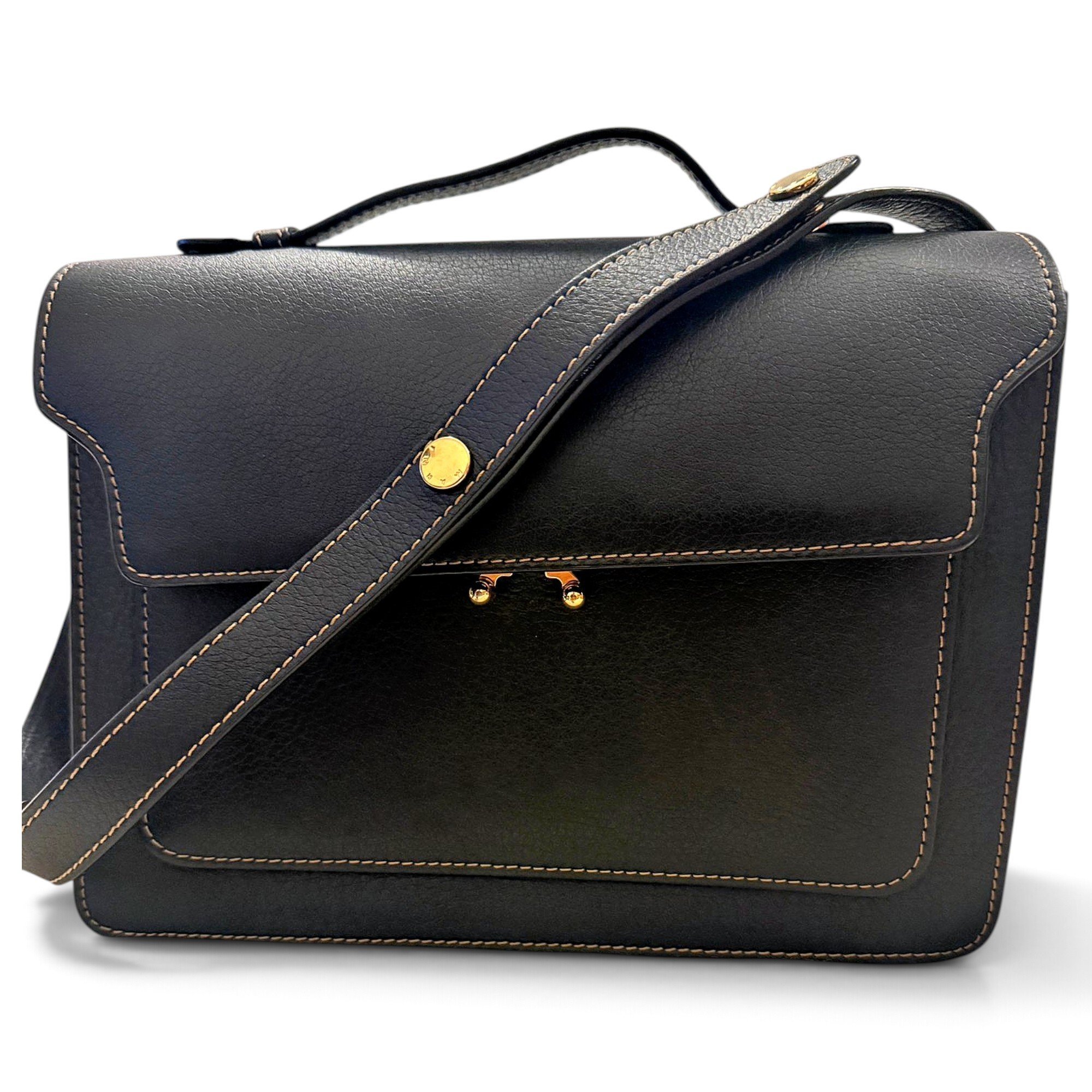 Trunk leather crossbody bag
