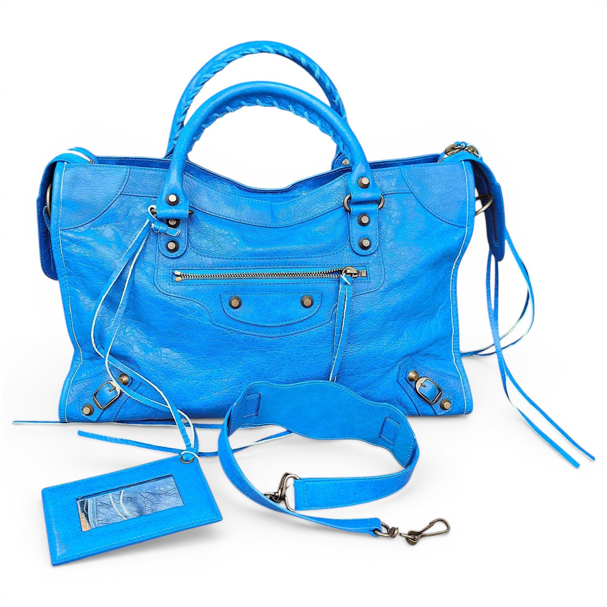 City leather handbag