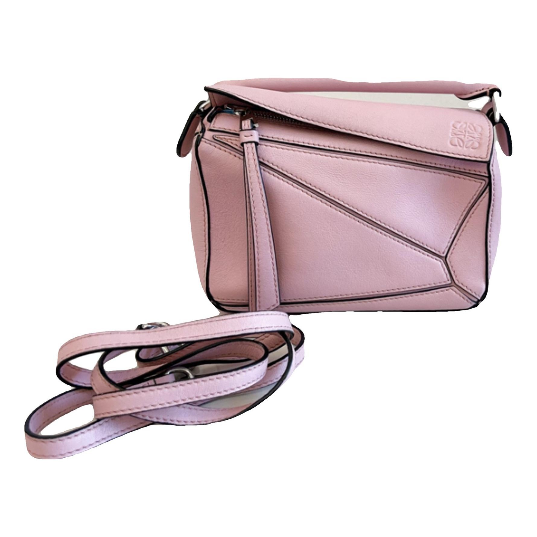 Puzzle leather handbag