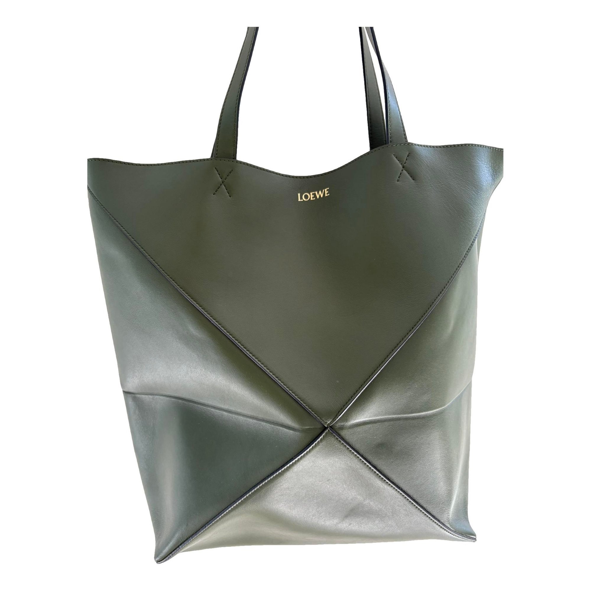 Puzzle Fold leather tote