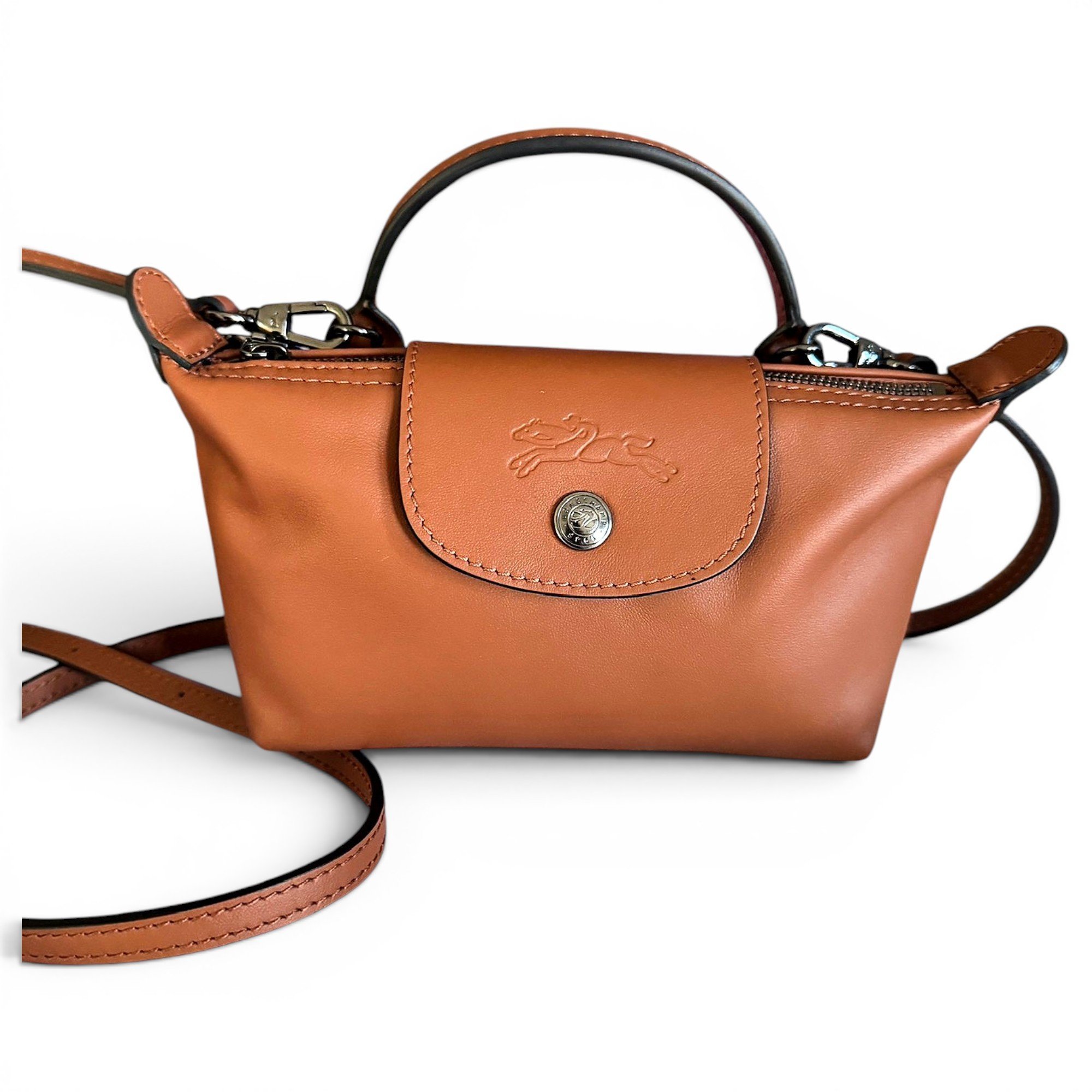 Pliage leather crossbody bag