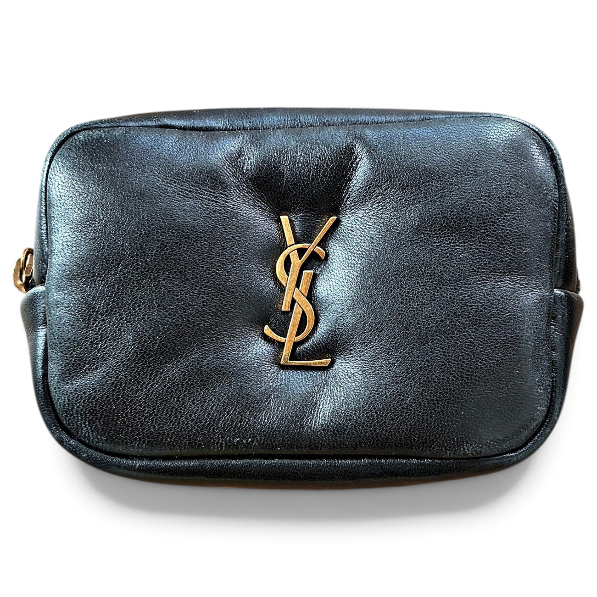 Leather clutch bag