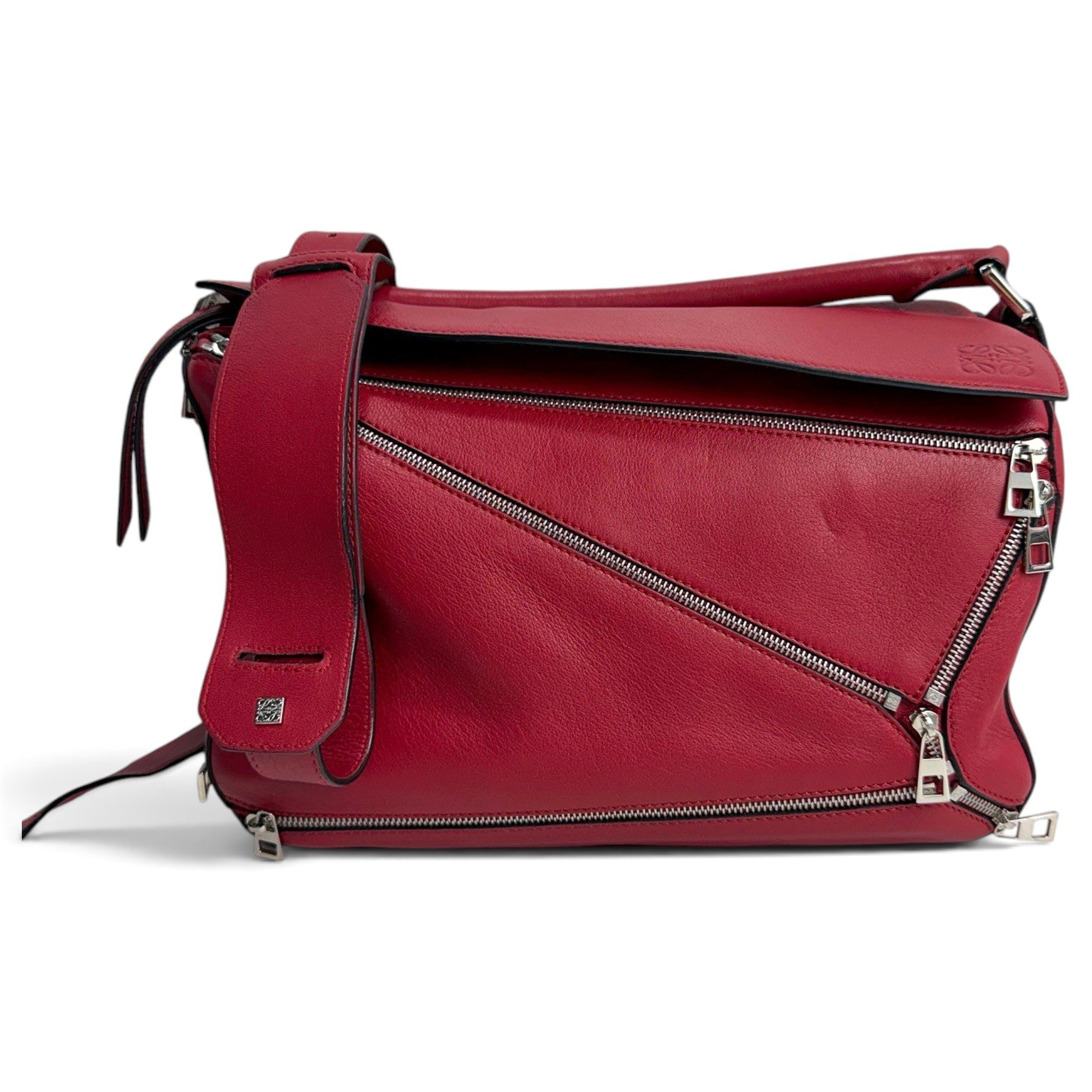 Puzzle leather handbag