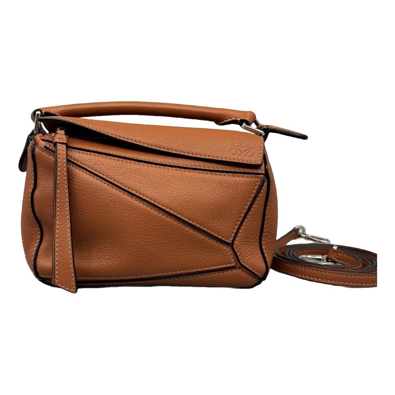 Puzzle leather handbag