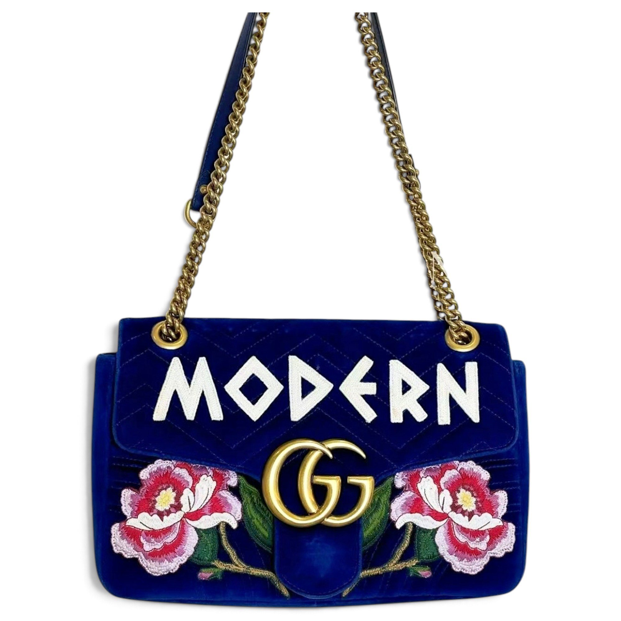GG Marmont Chain Flap velvet bag