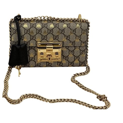 Padlock leather handbag