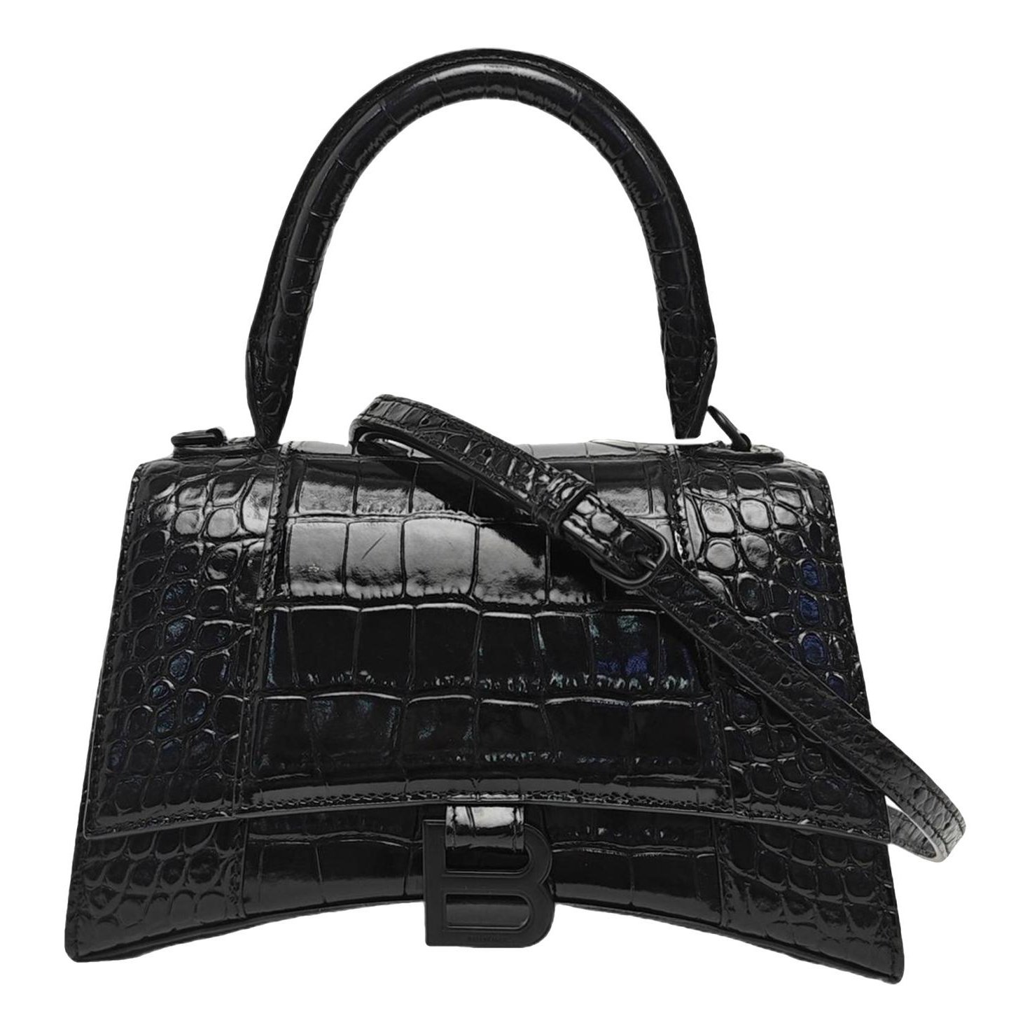 Hourglass leather handbag