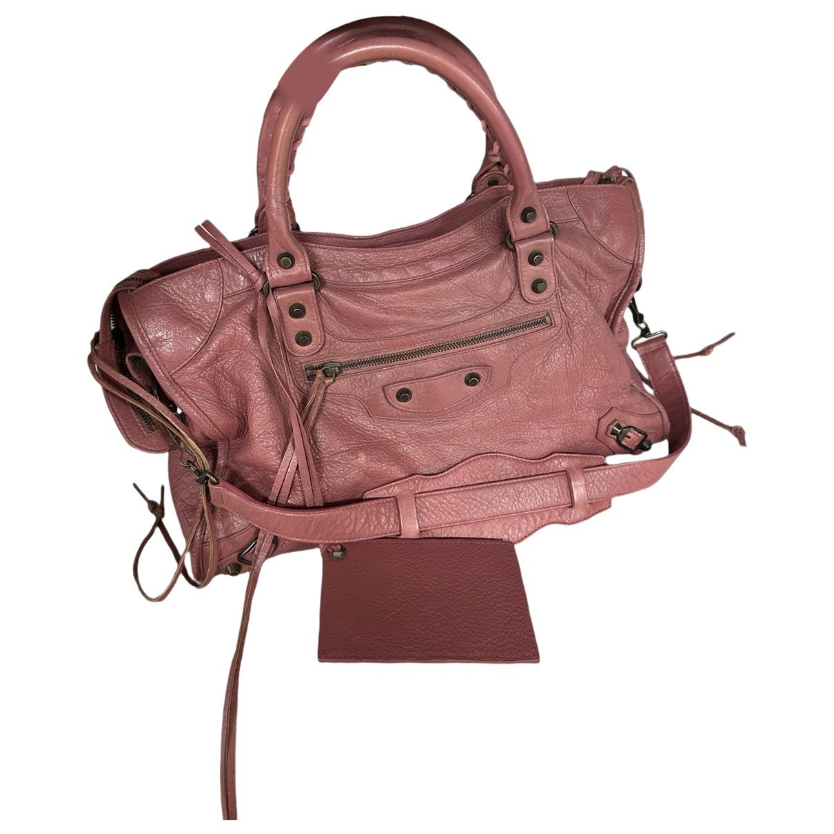 City leather handbag