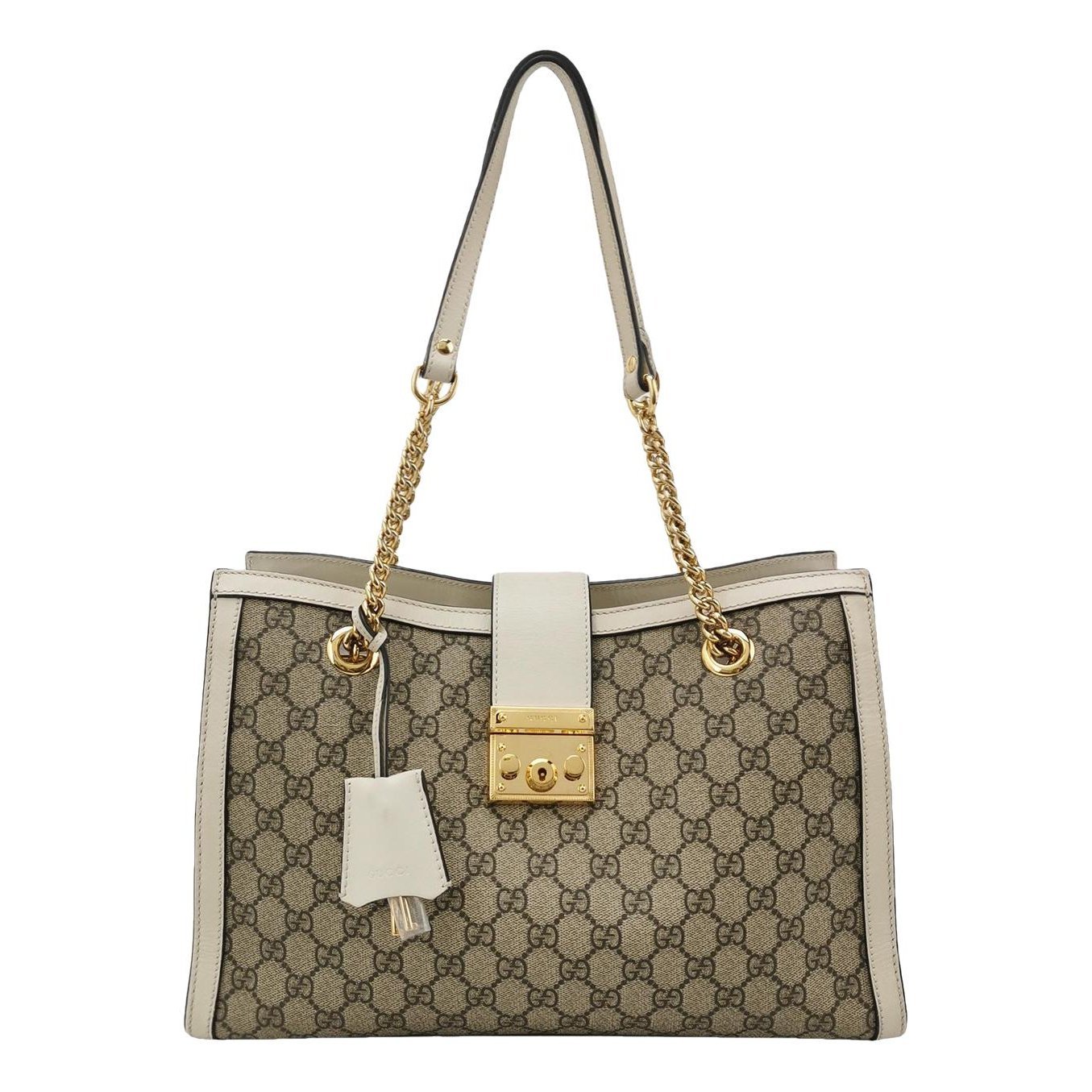 Padlock leather handbag