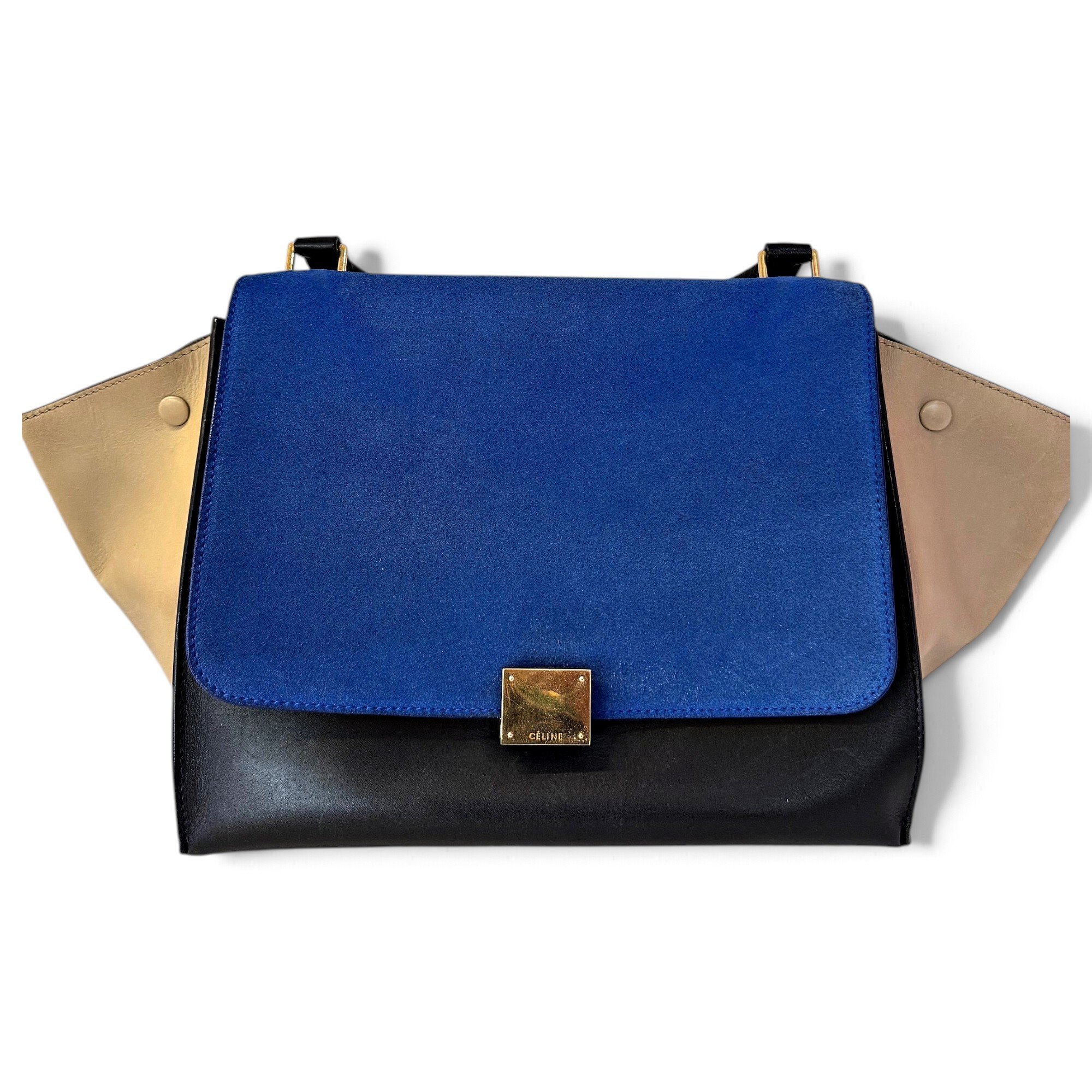 Trapèze leather handbag