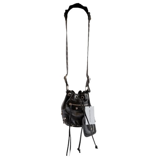 Pompon leather crossbody bag