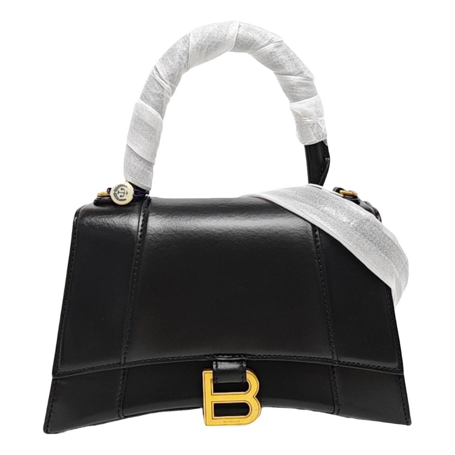 Hourglass leather handbag