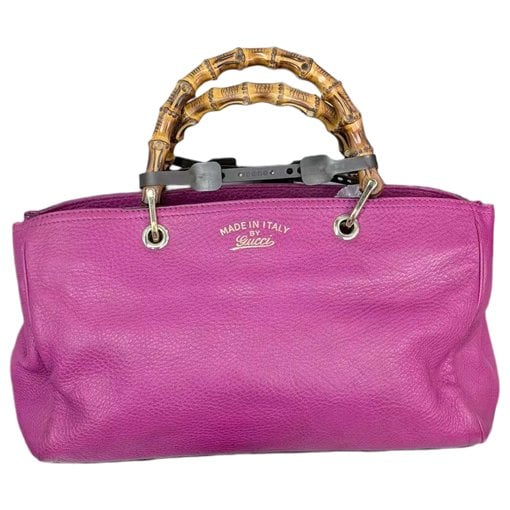 Bamboo leather handbag