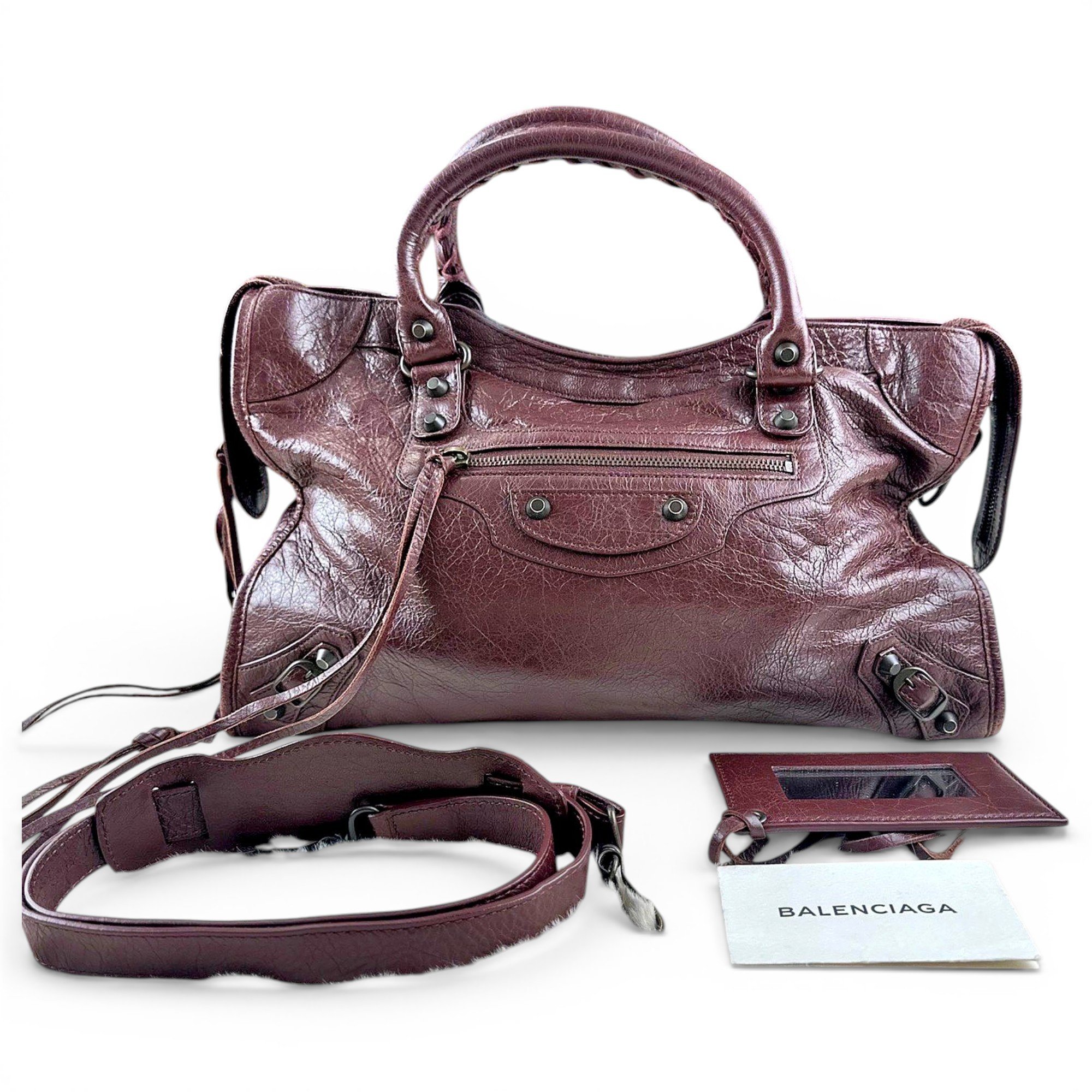 City leather handbag