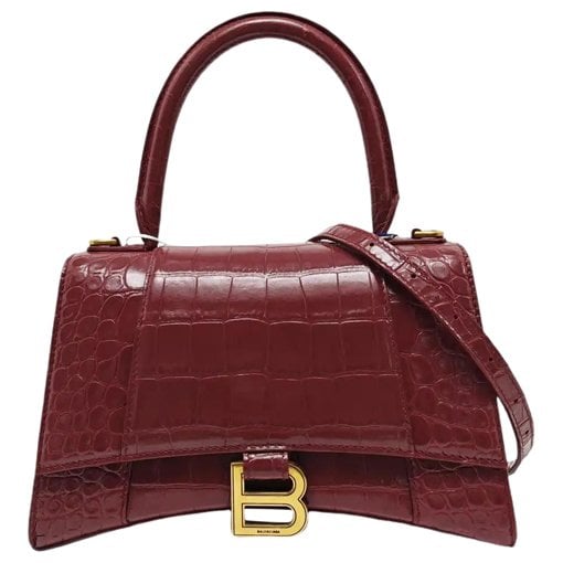 Hourglass leather handbag
