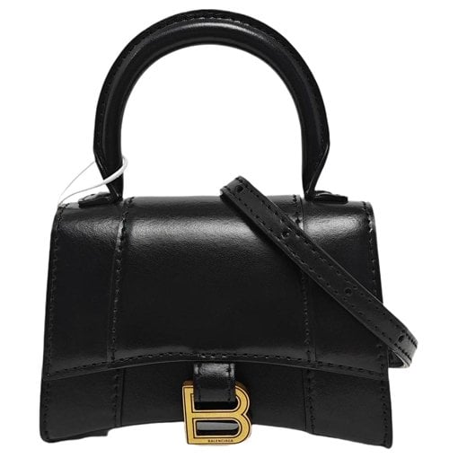 Hourglass leather handbag