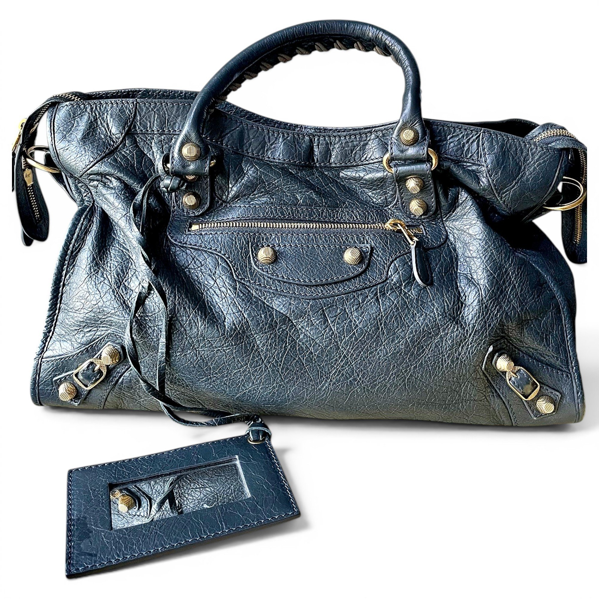 City leather handbag