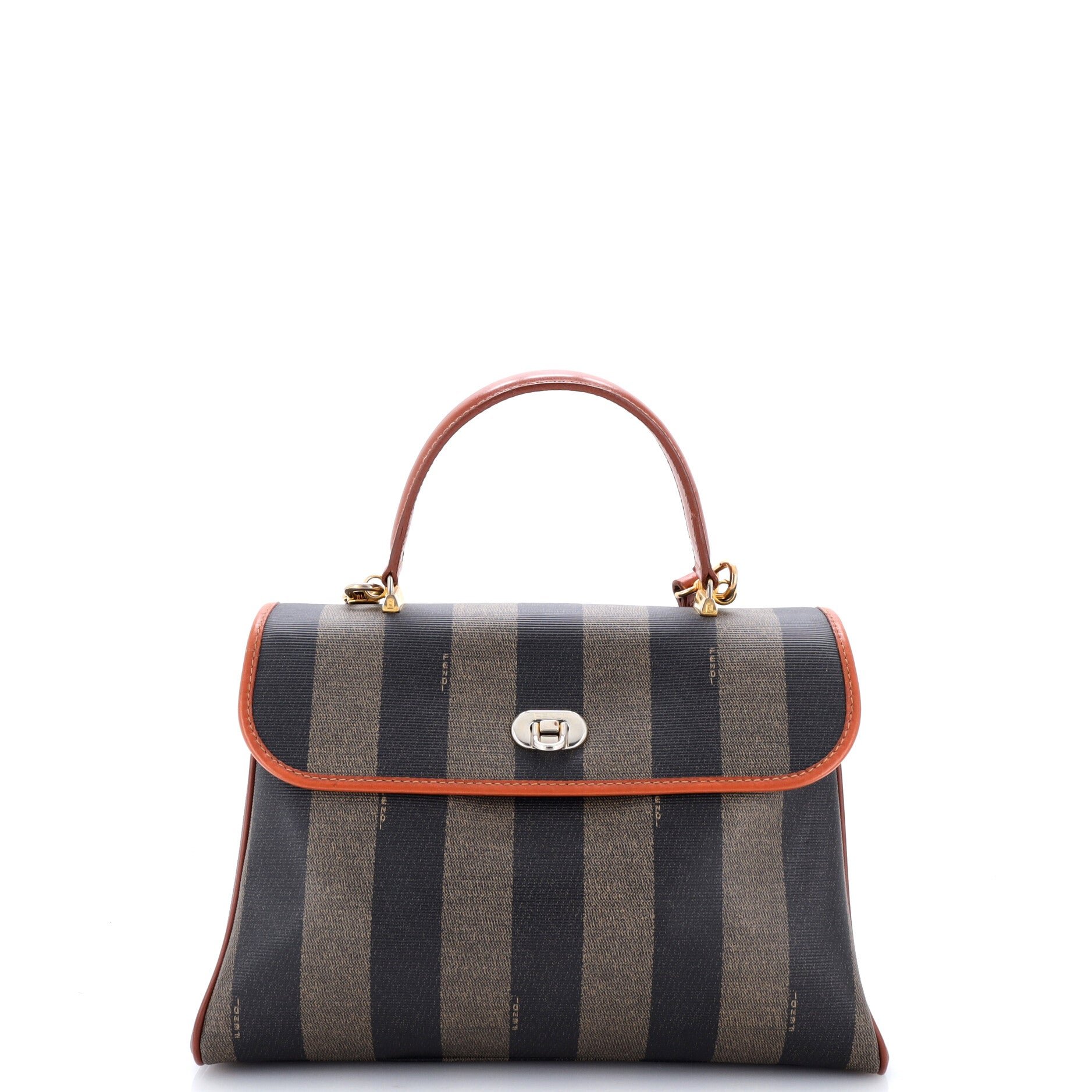 Convertible Pequin Top Handle Tote Coated Canvas with Leather Medium