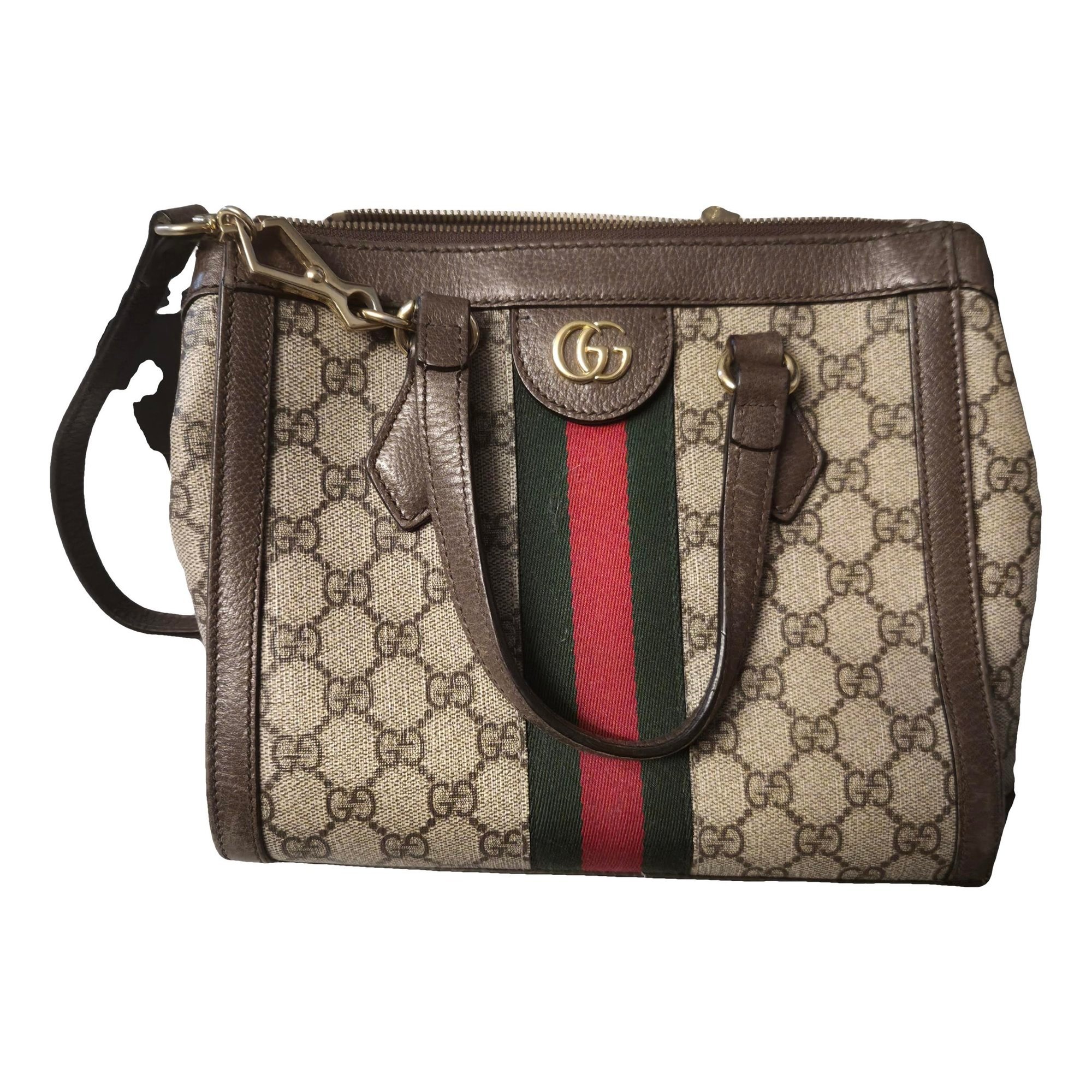 Ophidia Top Handle leather handbag
