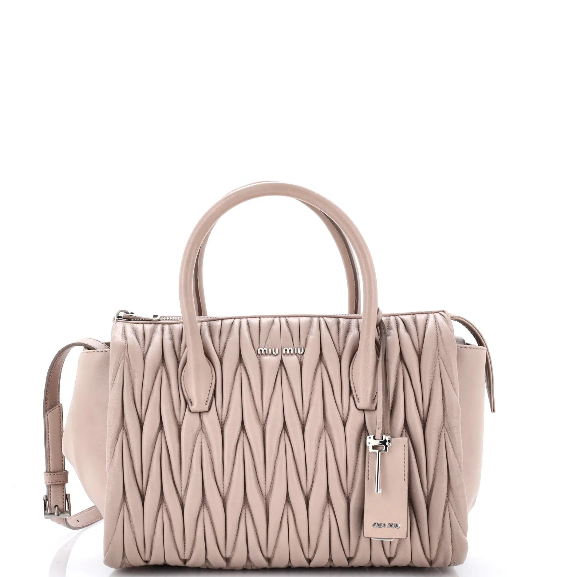 Miu Miu Matelassé leather tote