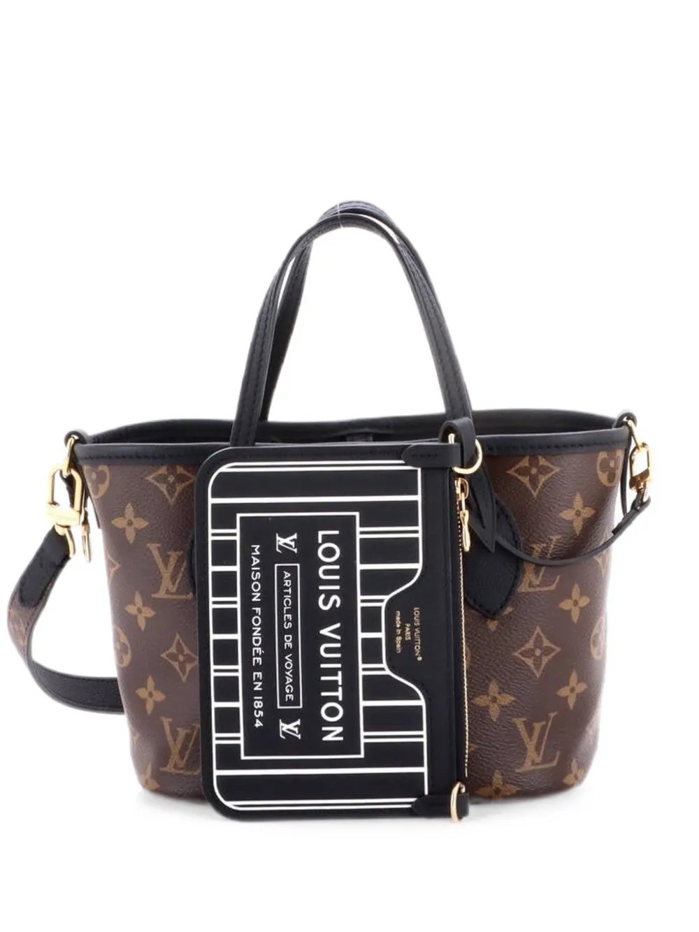 Neverfull Bandouliere Inside Out Monogram Canvas and Leather BB tote bag