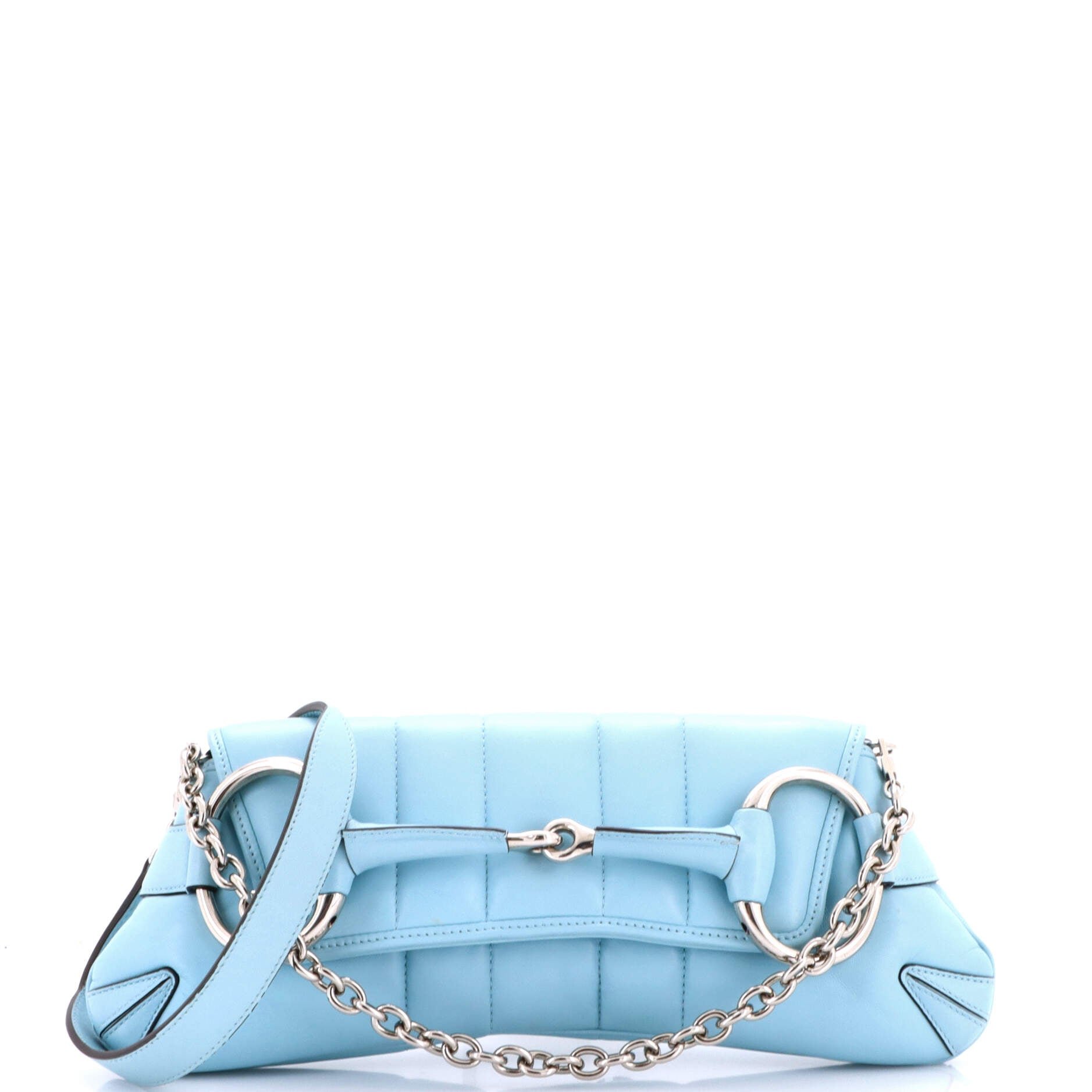 Horsebit Chain Shoulder Bag Vertical Quilted Leather Medium