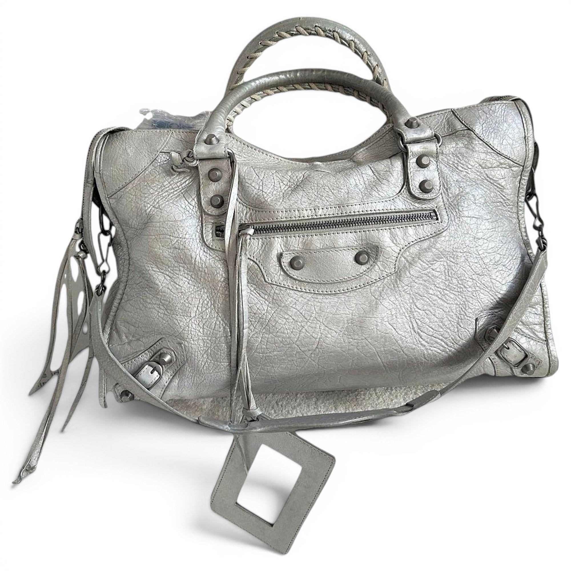 City leather handbag