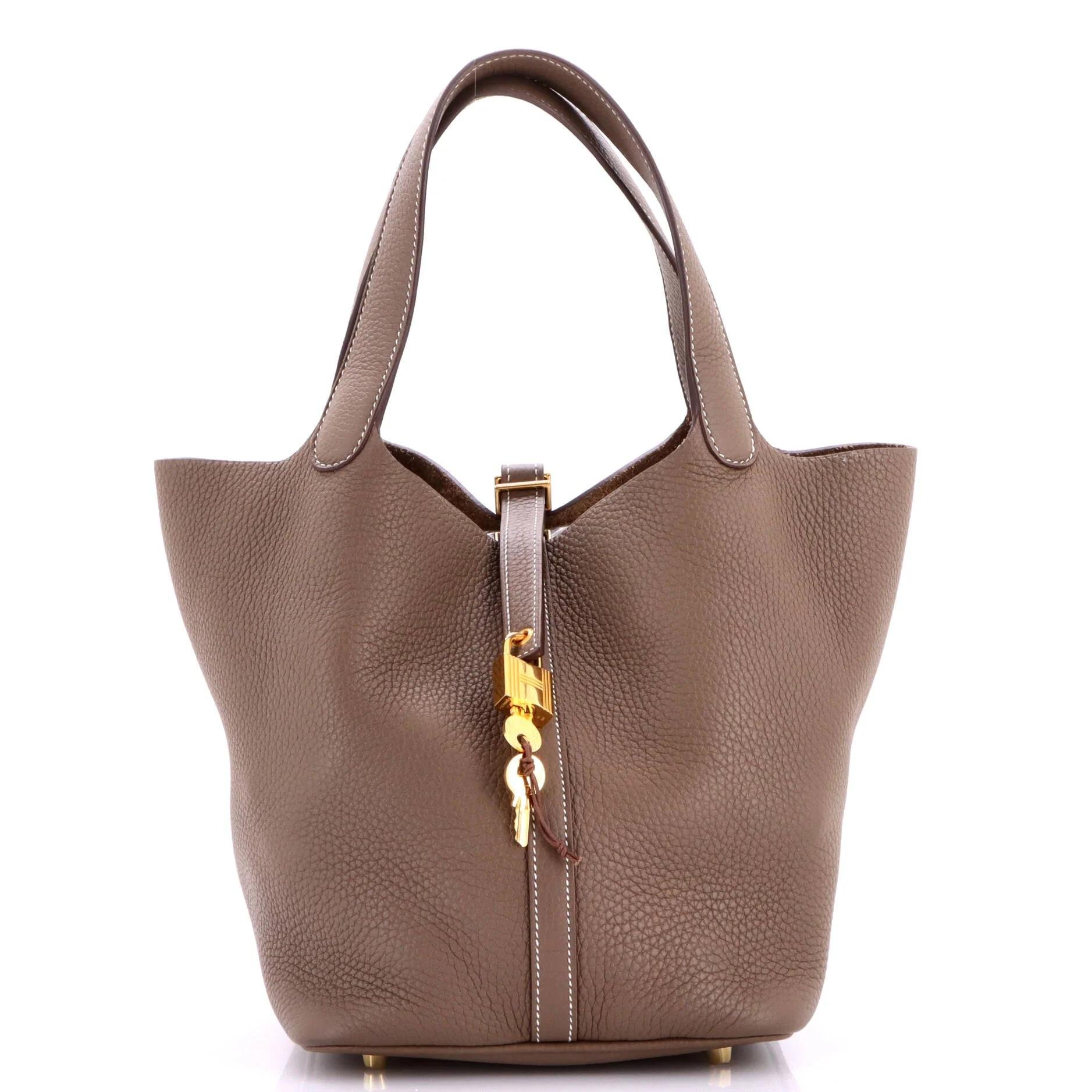 Picotin leather handbag