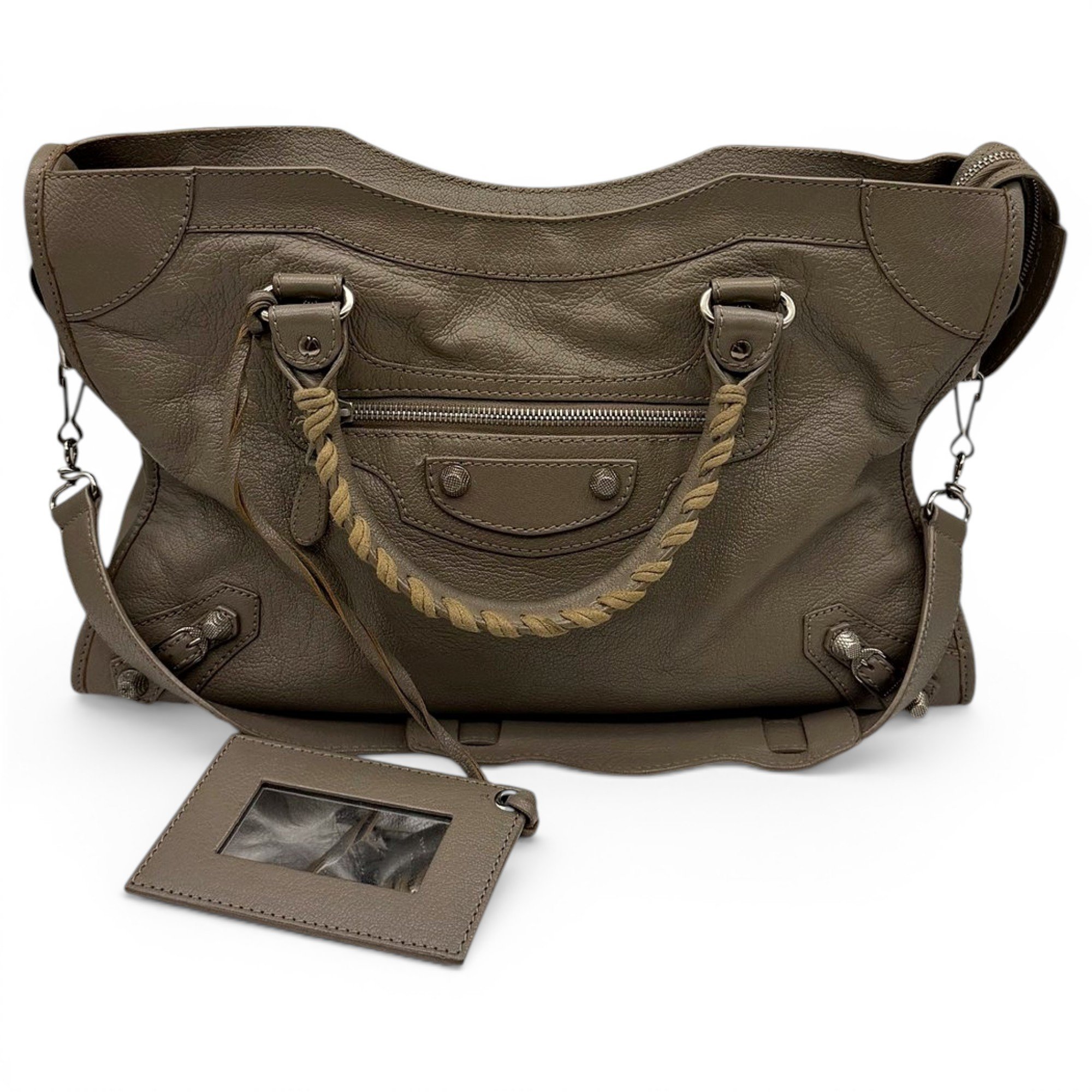 City leather handbag