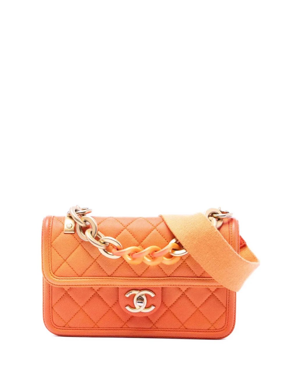 2019 Small Quilted Caviar Sunset On The Sea Flap satchel
