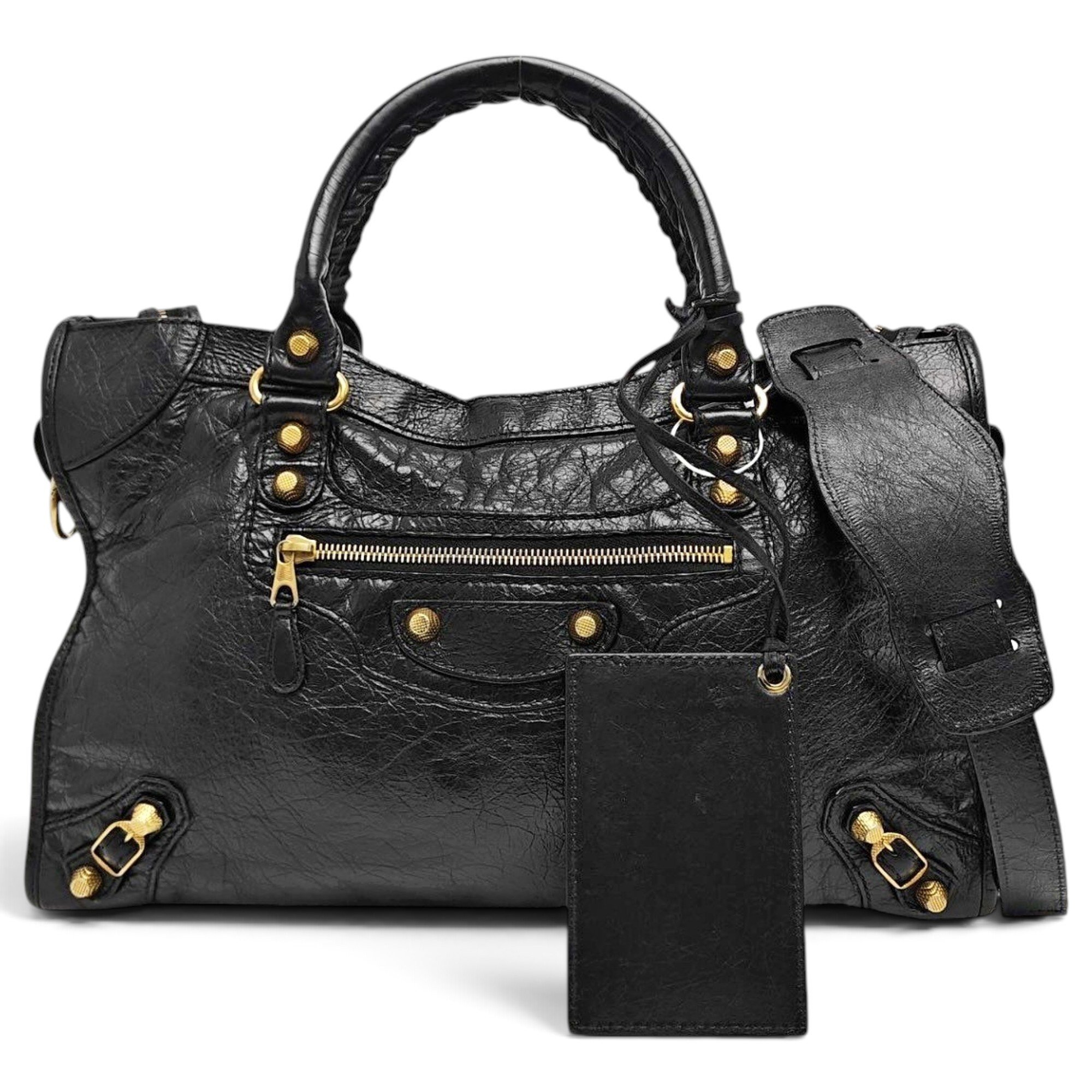 City leather handbag