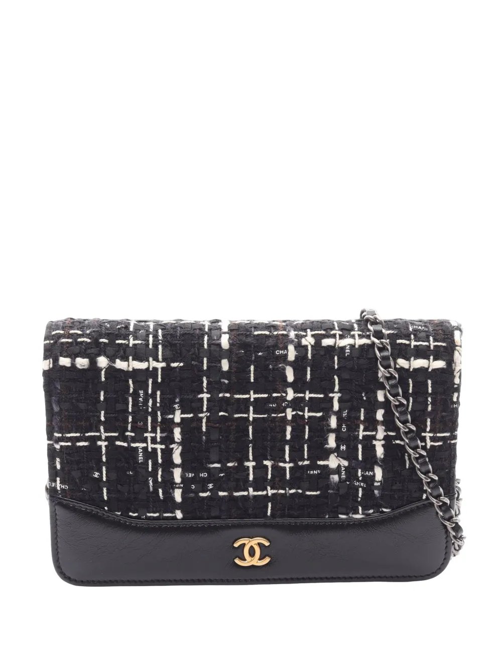 2018-2019 Quilted Tweed and Calfskin Gabrielle Wallet On Chain crossbody bag
