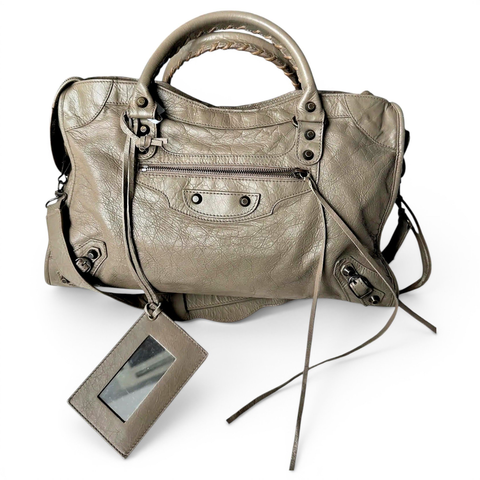 City leather handbag