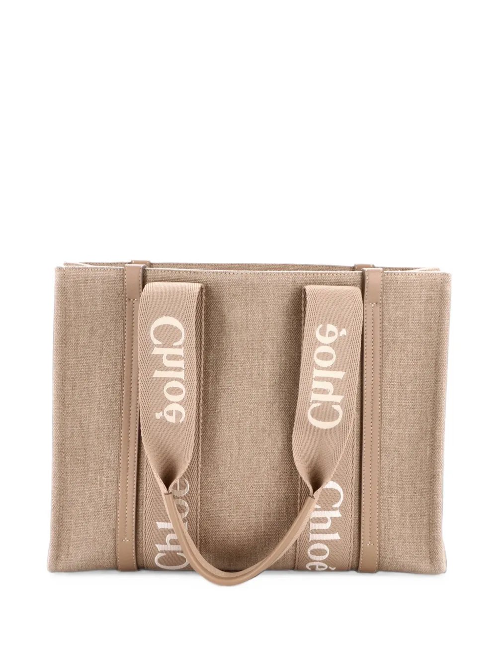 Woody Canvas with Leather Medium tote bag