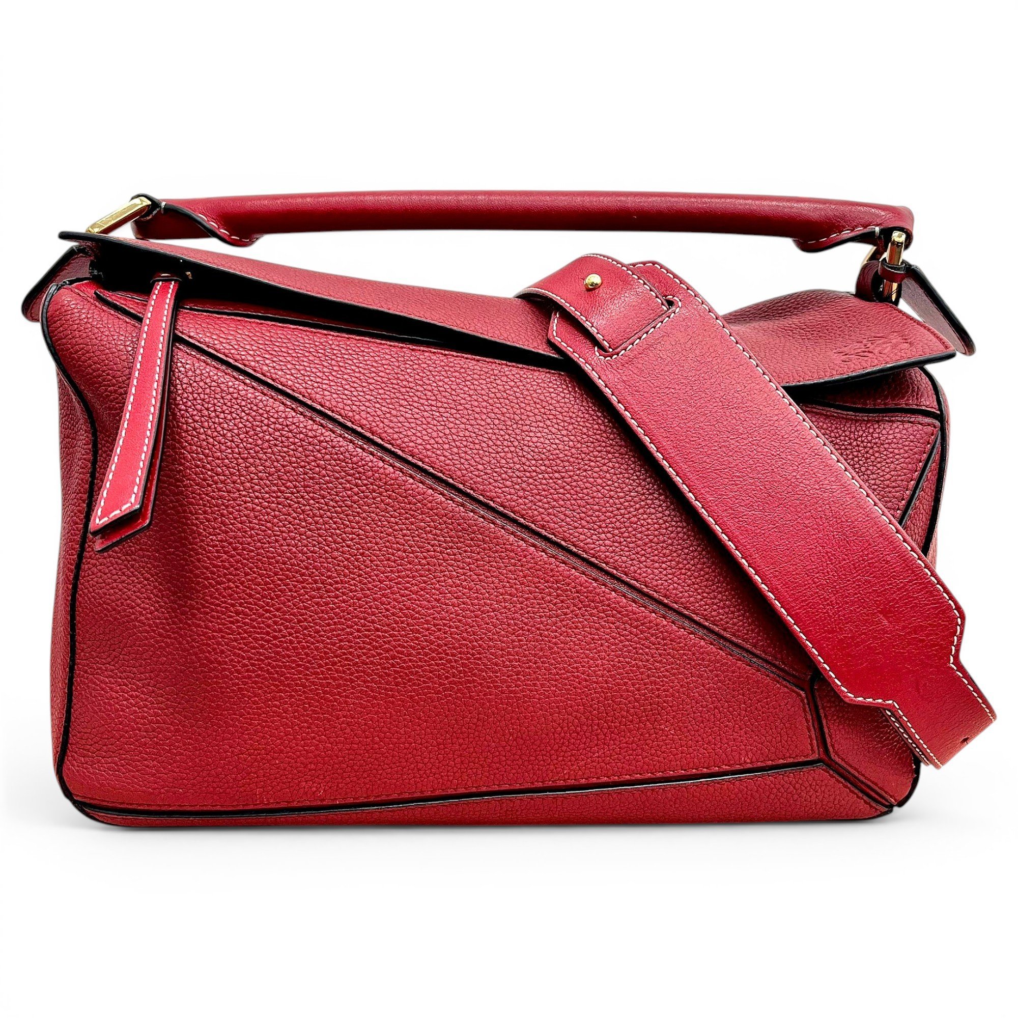 Puzzle leather handbag